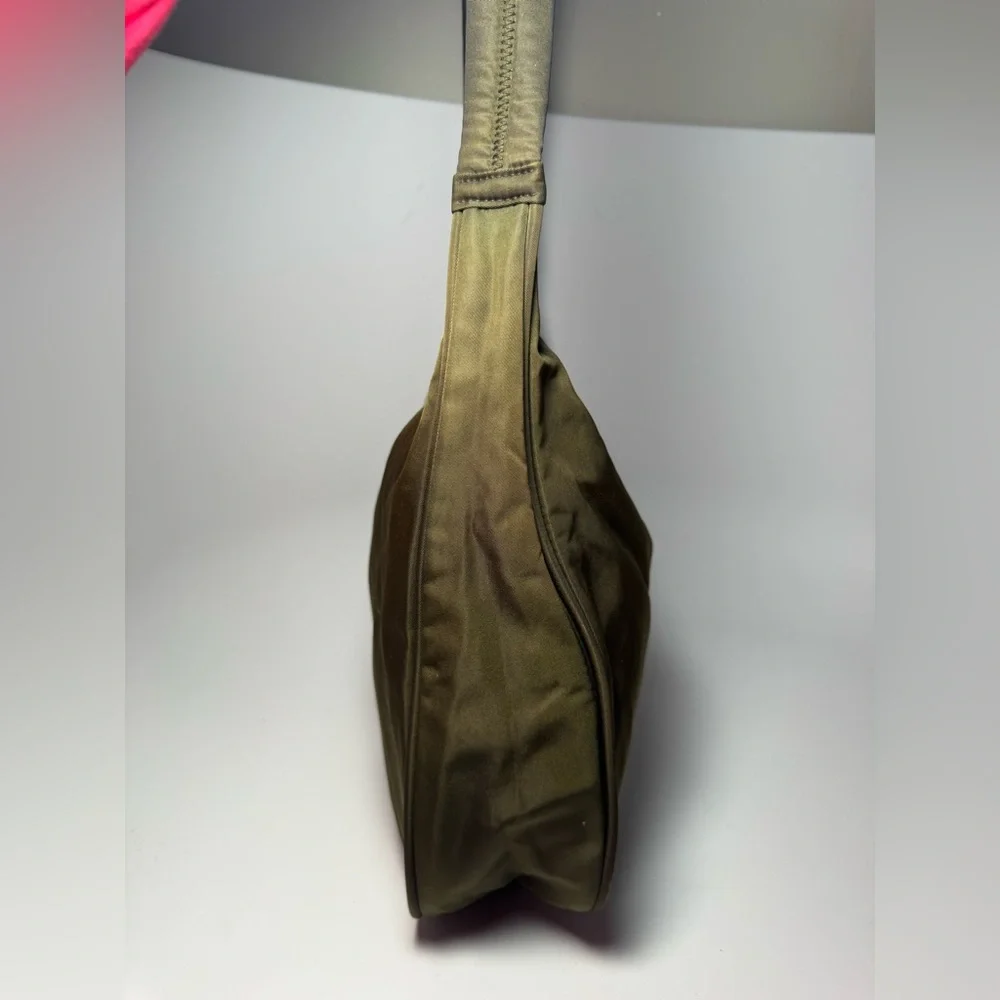 SOLD Prada Olive Green Nylon Shoulder Bag Hobo Style Luxury Fashion - Picture 8 of 16